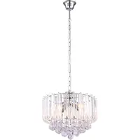 Globo Lustre Minnesota LED - Chrome avec décor en acrylique transparent et cristaux en acrylique