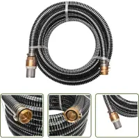 The Living Store Tuyau d'aspiration avec raccords en laiton 15 m 25 mm Noir