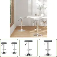 The Living Store Tabouret de bar 2 pcs. Simili cuir gris