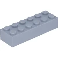 LEGO 2x6 brique 2456 - 50 pièces gris clair