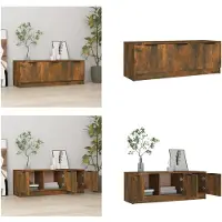 vidaXL Armoire TV chêne fumé 102x35x36,5 cm Bois composite - Armoire TV - Meubles TV - Supports TV