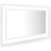 Syfax Miroir à LED de salle de bain Blanc 80x8,5x37 cm Acrylique