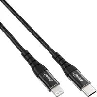 InLine Câble USB-C Lightning, pour iPad, iPhone, iPod, noir/alu, 2m MFi