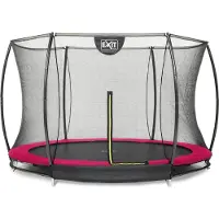 Exit Silhouette Trampoline ø305cm – avec Filet de sécurité – Enterré – Rond – pour Enfants – Rose