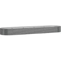 Syfax Lit surélevé de jardin Acier galvanisé 396x100x36cm gris