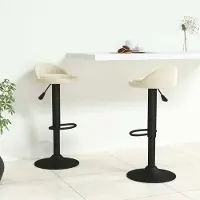 Prolenta Maison Exclusive - Lot de 2 tabourets de bar en velours crème