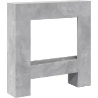 vidaXL Bordure de cheminée gris béton 81x18x82 cm Bois composite