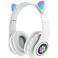 APT ZS7E Casque sans fil pour chat avec patte Bluetooth 5.0 blanc