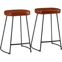 Syfax Tabourets de bar lot de 2 marron foncé 41x29x62 cm