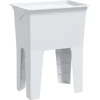 vidaXL Bac à linge blanc 59x41x75 cm Résine