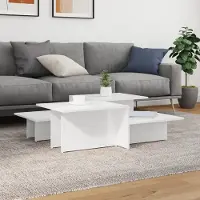 Prolenta Maison Exclusive - Tables basses 2 pcs blanc brillant bois d'ingénierie