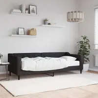 Prolenta Maison Exclusive - Lit de jour avec matelas noir 80 x 200 cm en tissu