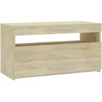 Syfax Meuble TV avec lumières LED Chêne sonoma 75x35x40 cm