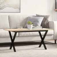 Prolenta Maison Exclusive - Table basse cadre en X 100x50x45 cm bois de pin massif et acier