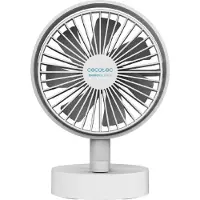 Cecotec EnergySilence 2000 Ventilateur de table portable fr Ventilateur de table à piles, 2000mAh, longue durée, 6 pouces, variateur, oscillation automatique, inclinaison réglable, blanc