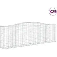 vidaXL Gabions avec arc surélevé 25 pcs 400x50x120/140cm Fer galvanisé