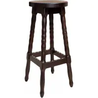 Demotex GmbH Casa Padrino Tabouret de bar Art Nouveau Marron foncé H. 80 cm - Chaise de bar ronde en bois massif