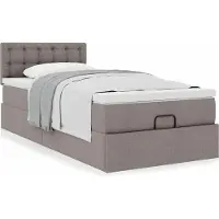 Prolenta Maison Exclusive - Cadre de lit ottoman avec matelas taupe 90x190cm textile