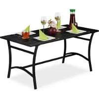 B2X Table de jardin rectangulaire noire