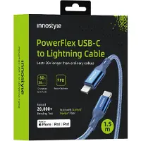 Innostyle Powerflex Usb-C Lightning Mfi Fast Charging Cable For Iphone Polyamide 2M Blue
