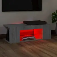 Prolenta Maison Exclusive - Meuble TV avec éclairage LED Gris Sonoma 90x39x30 cm