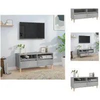 vidaXL Armoire TV gris béton 100x34,5x44,5 cm Bois composite - Meuble TV