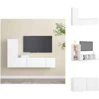vidaXL Ensemble de meubles TV 3 pièces Blanc Matériau dérivé du bois - Meubles TV
