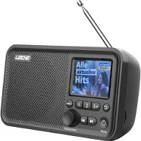 LEICKE radio portable DAB+ avec Bluetooth 5.0 | radio DAB/DAB+ et FM, écran couleur 2,4", 80 préréglages, radio de cuisine avec câble ou batterie 2000mAh