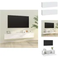 vidaXL Armoires murales TV 2 pcs. Blanc 100x30x30 cm Bois composite - Meubles TV