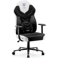 Diablo X-Gamer 2.0 Gaming Chair Office Chair Fabric Cover Ergonomic Design Lumbar Cushion Black and White