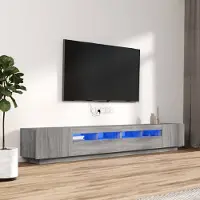 Prolenta Maison Exclusive - Ensemble de meubles TV avec lumières LED 3 pcs Sonoma gris