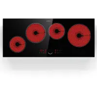 Klarstein Plaque Induction 6500W, Plaque de Cuisson Electrique à Induction, Plaque Induction Encastrées 4 feux, Tables de Cuisson, Plaques chauffantes ThermoBoost, Rechaud Electrique pour la Cuisine