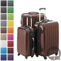 Hauptstadtkoffer - Alex - Set de valises 3 tailles valises à coque dure Trolleys extensible, 4 roulettes, coque dure brillante Set de valises de voyage, expandable travel luggage,Cyanblau