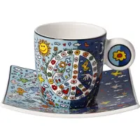 Goebel Tasse à expresso James Rizzi, collection "Give Peace a Chance"