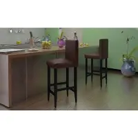 Prolenta Maison Exclusive - Lot de 4 tabourets de bar en similicuir marron foncé