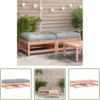 The Living Store Tabouret de jardin avec coussin 2 pcs. Bois massif Douglas