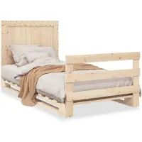 vidaXL Lit en bois massif avec tête de lit 100x200 cm pin