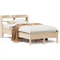 Syfax Cadre de lit sans matelas 75x190 cm bois de pin massif