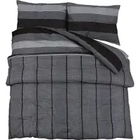 vidaXL Ensemble de literie gris foncé 140x200 cm coton