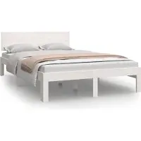Syfax Cadre de lit sans matelas blanc bois de pin massif 120x200 cm