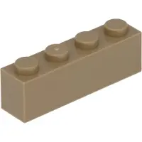 LEGO 100 pièces 3010 Brick 1x4 Part Basic Bricks 100 Beige foncé