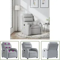 The Living Store Fauteuil de massage gris clair Tissu