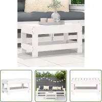 The Living Store Tabouret de jardin Blanc 62x30x32 cm Pin massif