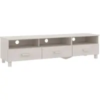 Sonstiges Meuble TV HAMAR Blanc 158x40x40 cm Bois massif de pin