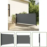 The Living Store Store latéral extensible Anthracite 140x500 cm