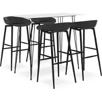 Syfax Ensemble de bar 5 pcs Blanc et noir