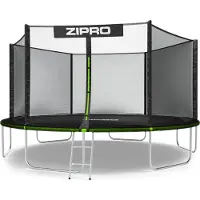 Zipro Trampoline Jump Pro Out | 14FT Ø 435 cm | Trampoline de jardin Trampoline pour enfants Kit complet avec filet extérieur, échelle et housse de protection, pour l'extérieur, vert