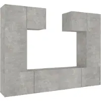 Syfax Ensemble de meubles TV 6 pcs Gris béton Bois d'ingénierie