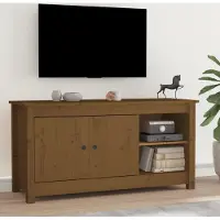 Prolenta Maison Exclusive - Meuble TV brun miel 103x36,5x52 cm Bois massif Pin