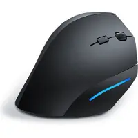 CSL Souris verticale sans fil , 2,4 GHz, souris ergonomique pour droitiers, 6 boutons, contrôle précis sur presque toutes les surfaces, pour PC et ordinateur portable, sans fil, noire